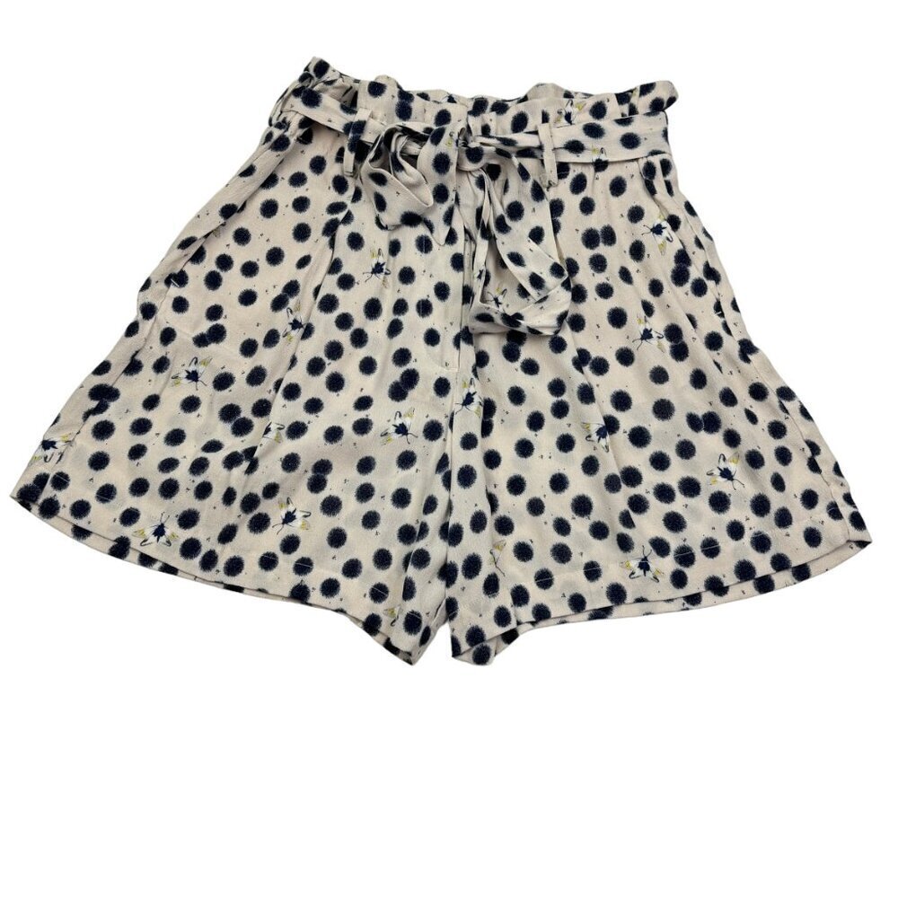 H&M x Anna Glover Viscose Polka Dot/Moth Paper Bag Waist Shorts Women's Size 8